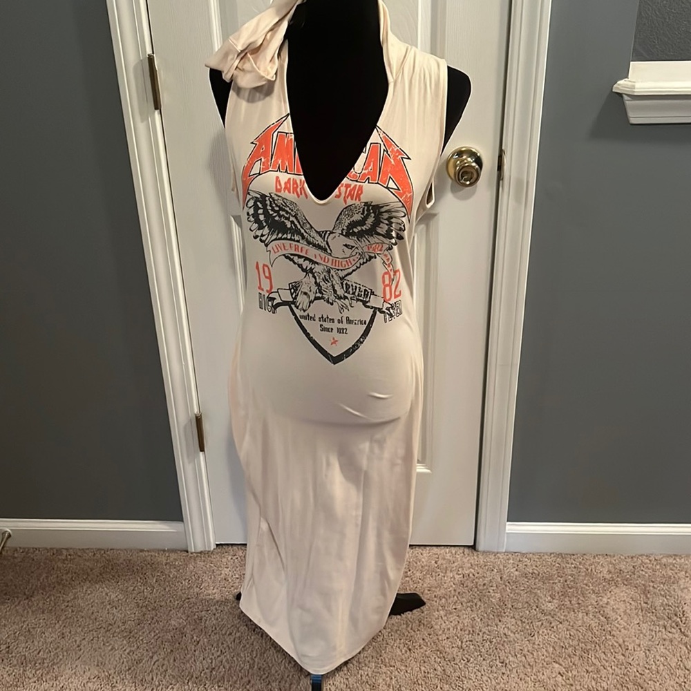 Biker style midi dress with hood